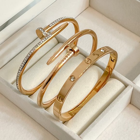 Rose Gold Bangle Bracelet For Girls and Women - Picture 5 of 13